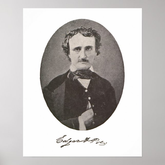 Edgar Allan Poe mit Signature Poster (Vorne)
