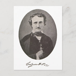 Edgar Allan Poe mit Signature Postkarte