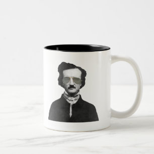 Edgar Allan Poe mit Sonnenbrille Zweifarbige Tasse