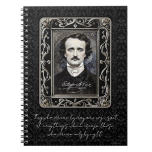 Edgar Allan Poe Personalisiert Goth Halloween Drea Notizblock