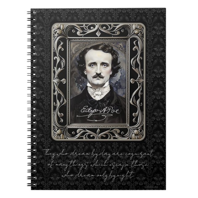 Edgar Allan Poe Personalisiert Goth Halloween Drea Notizblock (Vorderseite)
