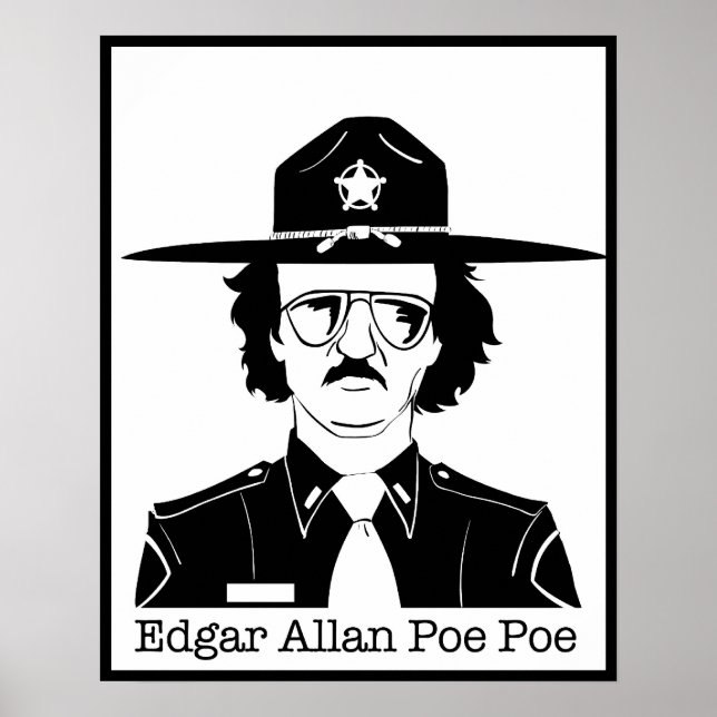 Edgar Allan Poe Poe (Schwarz auf Weiß) Poster (Vorne)