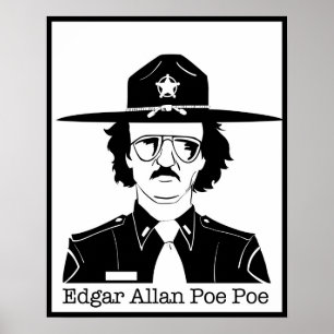 Edgar Allan Poe Poe (Schwarzes auf Weiß) Poster