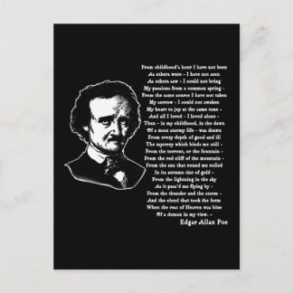 Edgar Allan Poe Poem ALONE Postkarte