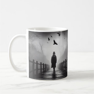 Edgar Allan Poe Poet Bridge Ravens Foggy Spooky Kaffeetasse
