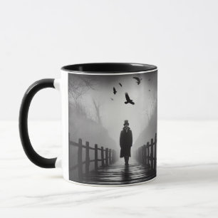 Edgar Allan Poe Poet Bridge Ravens Foggy Spooky Tasse