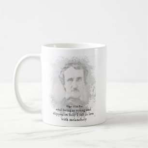 Edgar Allan Poe Poet Melancholy Zitat Postkarte Kaffeetasse