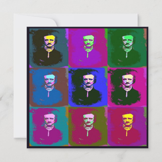 Edgar Allan Poe Pop Art Karte (Vorderseite)