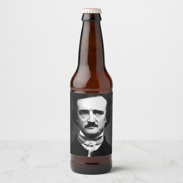 Edgar Allan Poe Portrait Bierflaschenetikett (Vorderseite)