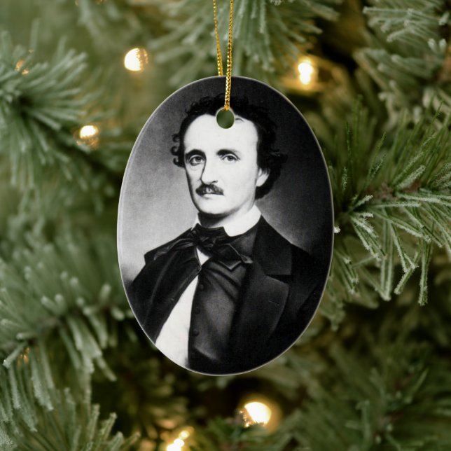 Edgar Allan Poe Portrait | Keramik Ornament (Baum)