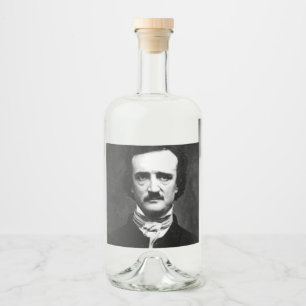 Edgar-Allan-Poe-Porträt Alkoholflaschenetikett