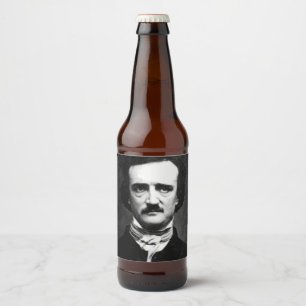 Edgar-Allan-Poe-Porträt Bierflaschenetikett