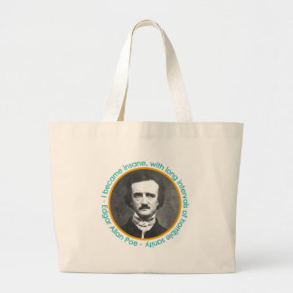 Edgar Allan Poe-Porträt mit Zitat-großer Jumbo Stoffbeutel