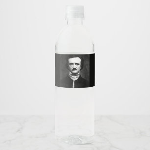 Edgar-Allan-Poe-Porträt Wasserflaschenetikett