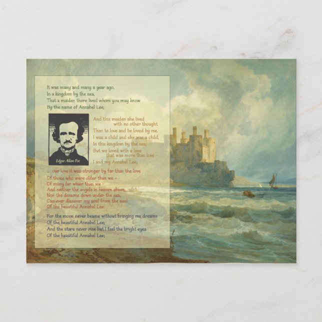 Edgar Allan Poe Postkarte (Vorderseite)