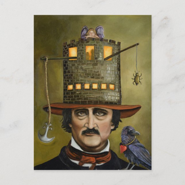 Edgar Allan Poe Postkarte (Vorderseite)