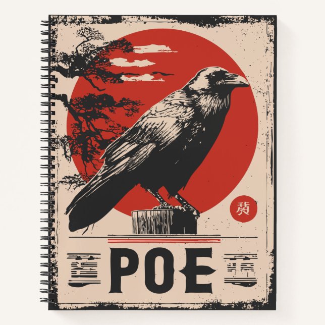 Edgar Allan Poe Raven Gothic Literature Design Notizbuch (Vorderseite)