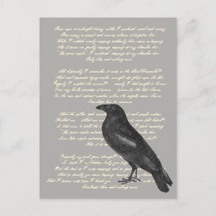 Edgar Allan Poe "Raven" Postkarte