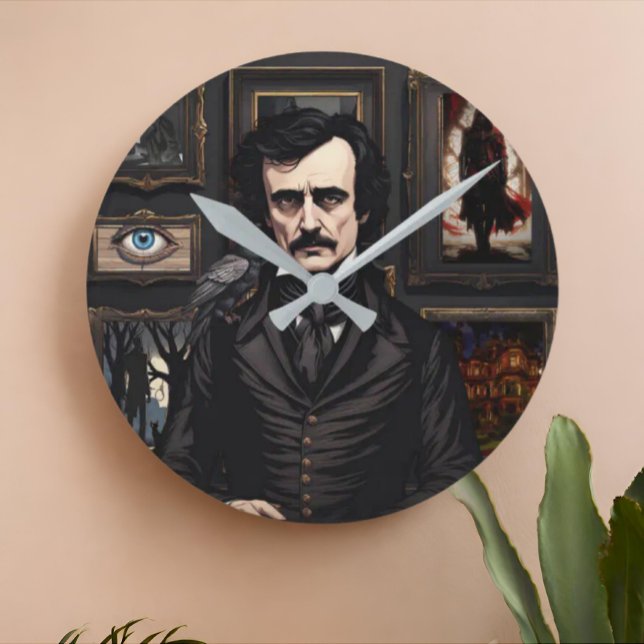 Edgar Allan Poe Runde Wanduhr (Von Creator hochgeladen)