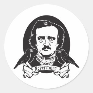 Edgar Allan Poe Runder Aufkleber