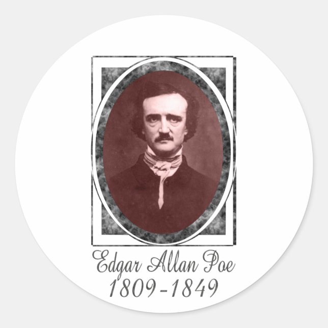 Edgar Allan Poe Runder Aufkleber (Vorderseite)
