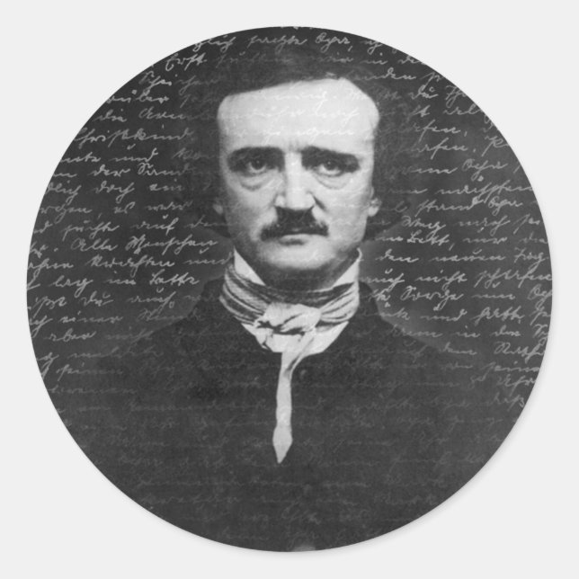 Edgar Allan Poe Runder Aufkleber (Vorderseite)