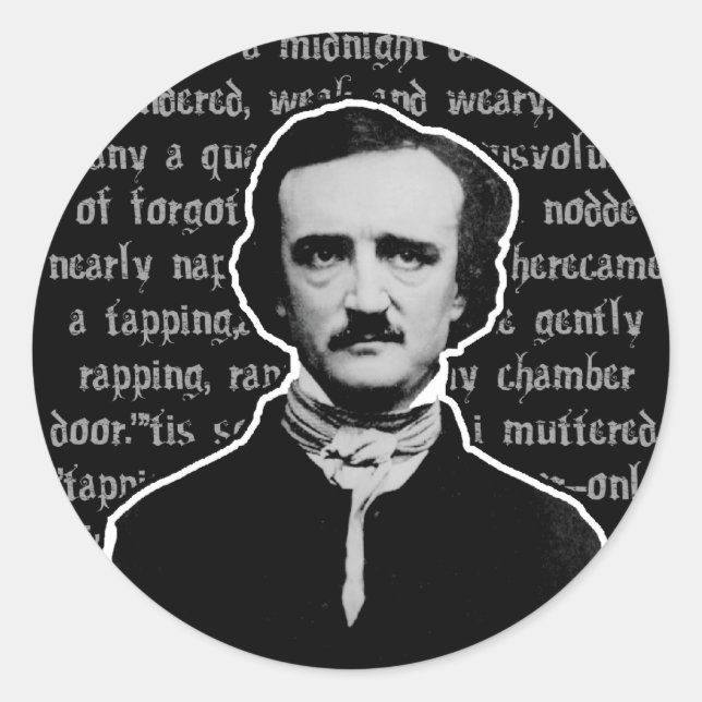 Edgar Allan Poe Runder Aufkleber (Vorderseite)