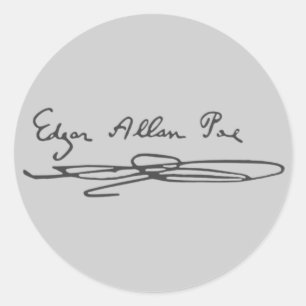 Edgar-Allan-Poe-Signatur Runder Aufkleber