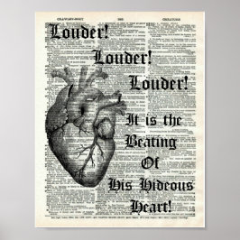 Edgar Allan Poe Tell Tale Heart Dictionary Print Poster