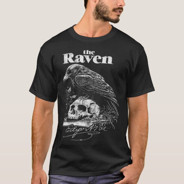 Edgar Allan Poe The Raven Nevermore Distressed Ret T-Shirt (Vorderseite)