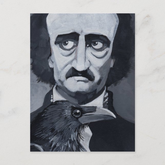 Edgar Allan Poe The Raven Postcard Postkarte (Vorderseite)