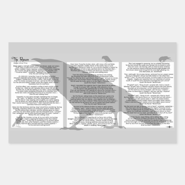 Edgar Allan Poe The Raven Rechteckiger Aufkleber (Vorderseite)