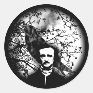 Edgar Allan Poe 'The Raven' Runder Aufkleber