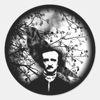 Edgar Allan Poe 'The Raven' Runder Aufkleber