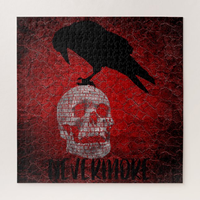 Edgar Allan Poe The Raven & Skull Nevermore Puzzle (Vertikal)