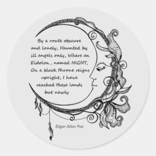 Edgar Allan Poe Traumland Traum Gedicht Runder Aufkleber