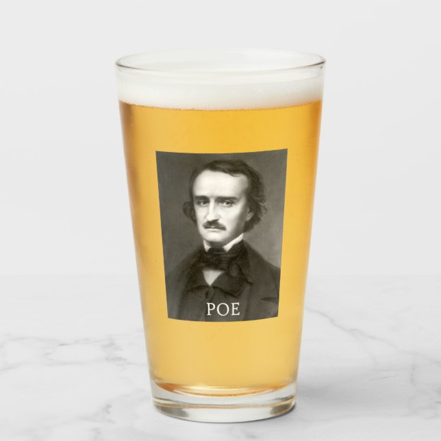 Edgar Allan Poe und der Raven Glas (Rückseite (gefüllt))