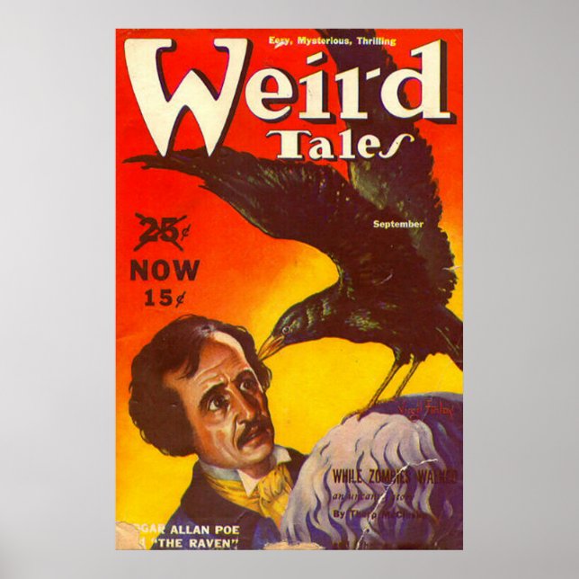 Edgar Allan Poe und Raven Pulp Magazine Cover Poster (Vorne)