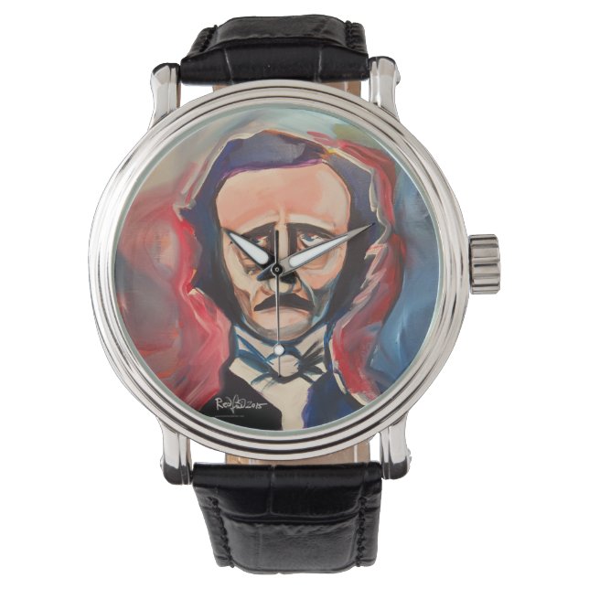 Edgar Allan Poe von Mark Redfield Oversized Watch Armbanduhr (Vorderseite)