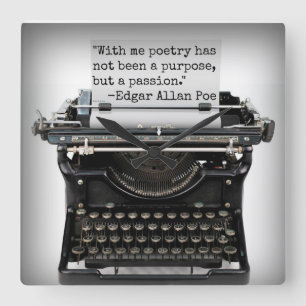 Edgar Allan Poe Wall Clock Quadratische Wanduhr