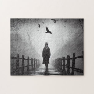 Edgar Allan Poe Wanderbrücke mit Raven Birds Puzzle