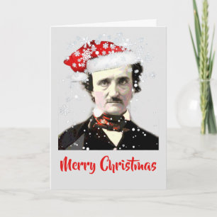 Edgar Allan Poe Weihnachtswunsch-Hut-Schneeflocken Karte