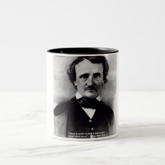 Edgar Allan Poe "Weine allein" Liebeszitate Gesche Zweifarbige Tasse