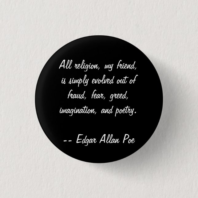 Edgar Allan Poe-Zitat Button (Vorderseite)
