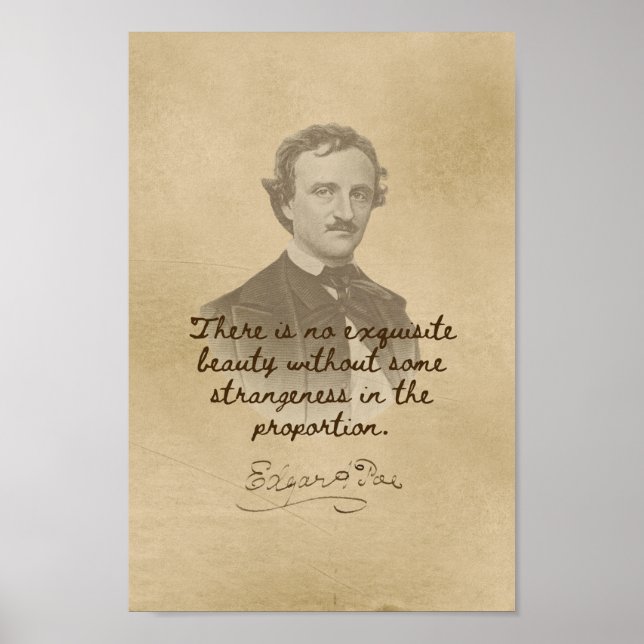 Edgar Allan Poe Zitat - Exquisite Schönheitspopste Poster (Vorne)