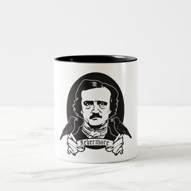 Edgar Allan Poe Zweifarbige Tasse (Mittel)
