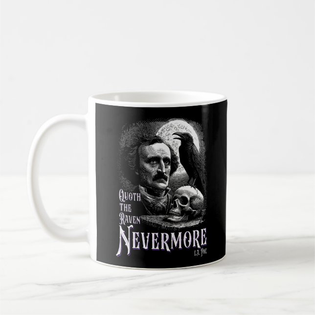 Edgar Allan Poes Raven Nevermore Kaffeetasse (Links)