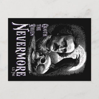 Edgar Allan Poes Raven Nevermore Postkarte