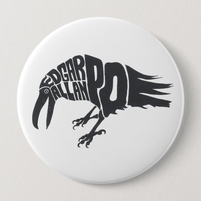 Edgar Allen Poe - der Rabe Button (Vorderseite)