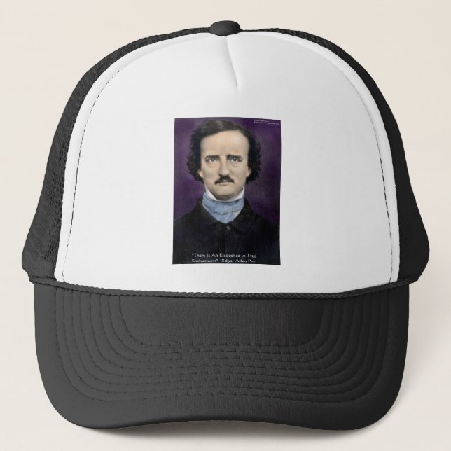 Edgar Allen Poe "Enthusiasm" Wisdom Zitat Geschenk Truckerkappe (Vorderseite)